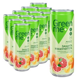 Напиток GreenMe+ "Защита иммунитета", газированный, ж/б, 0,33 литра
