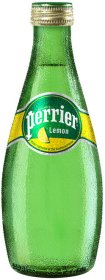 Минеральная природная столовая вода Perrier со вкусом лимона, газированная, стекло, 0,33 литра