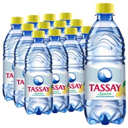 Природная вода Tassay со вкусом лимона, негазированная, ПЭТ, 0,5 литра