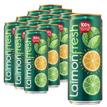 Напиток Lemon Fresh с мятой, газированный, ж/б, 0,33 литра